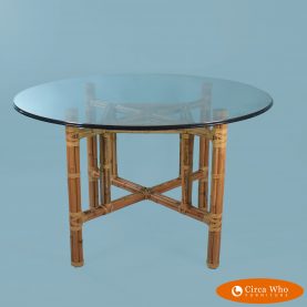McGuire Style Natural Rattan Dining Table