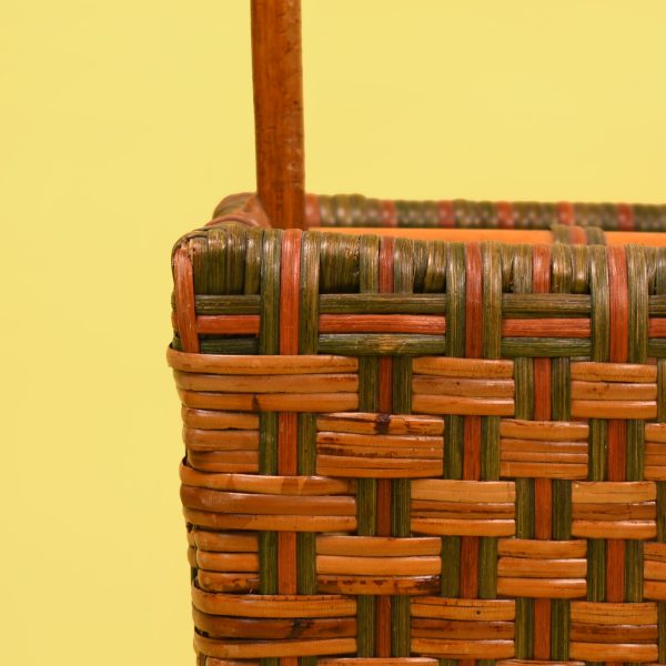 McGuire Style Woven Rattan Magazine Rack