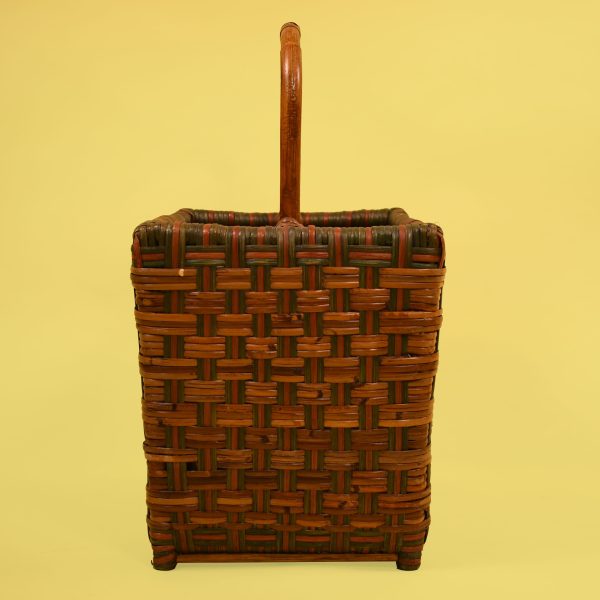 McGuire Style Woven Rattan Magazine Rack