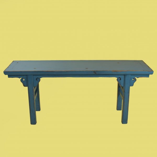 Ming Style Blue Bench