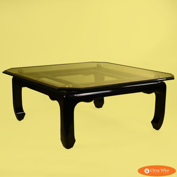 Ming Style Brass Accents Coffee Table
