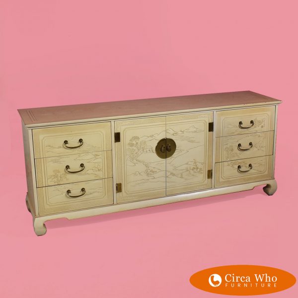 Ming Style Chinoiserie Double Dresser by Drexel