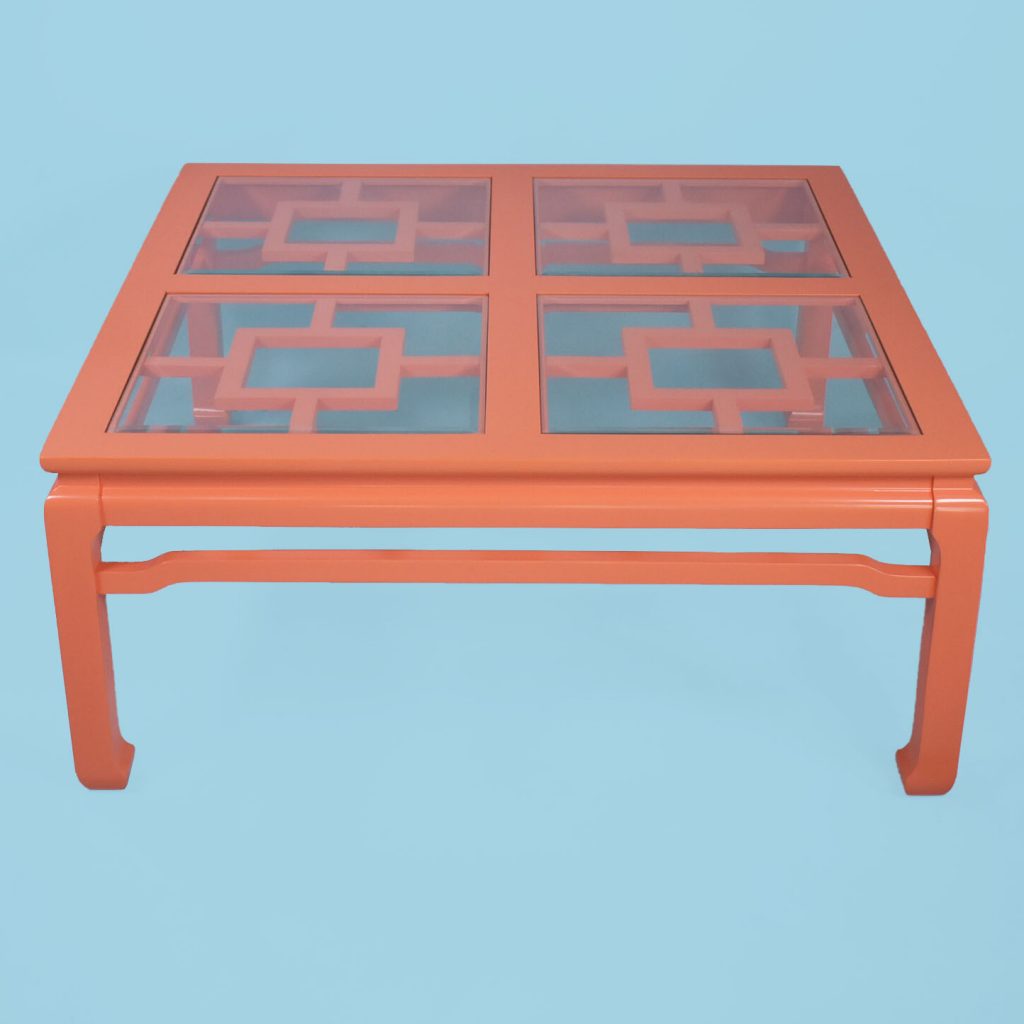 Ming Style Fretwork Orange Coffee Table Circa Who
