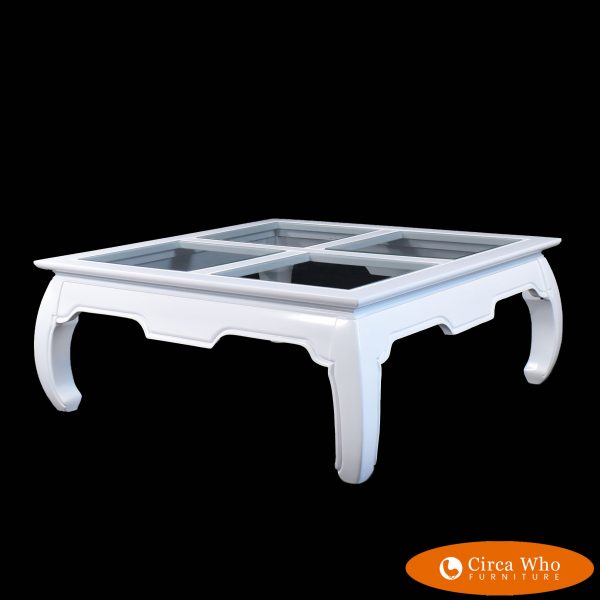 Ming Style Glass Top Coffee Table