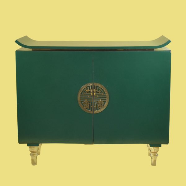Ming Style Green Cabinet With Lucite
