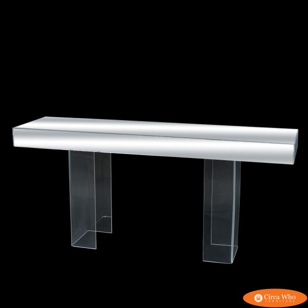 Mirror and Lucite Console Table