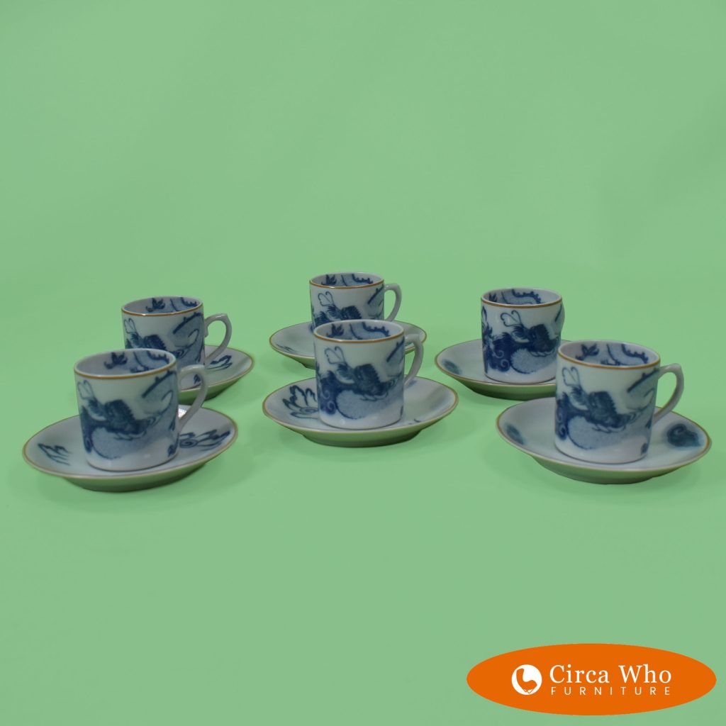 Mottahedeh Tifanny Set of 6 Demitasse Cups and Saucers