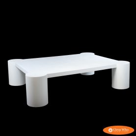 Newly Lacquered Grasscloth Coffee Table