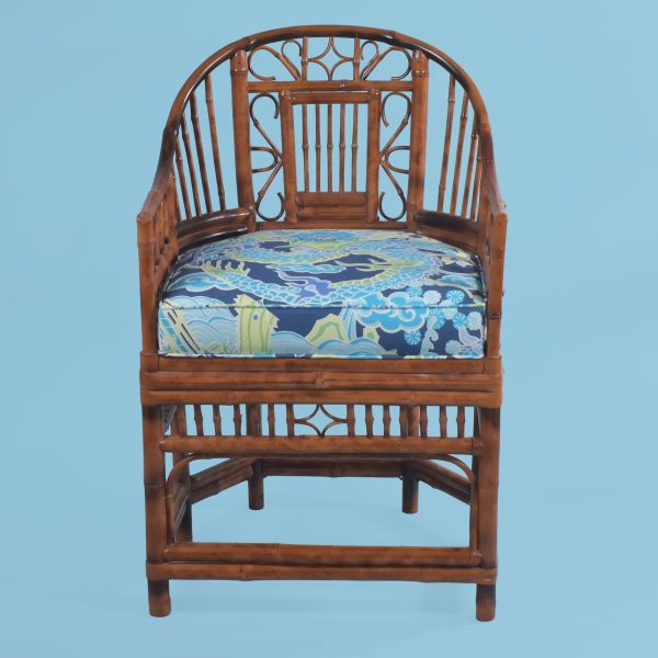 Newly Upholstered Brighton Style Bamboo Chair