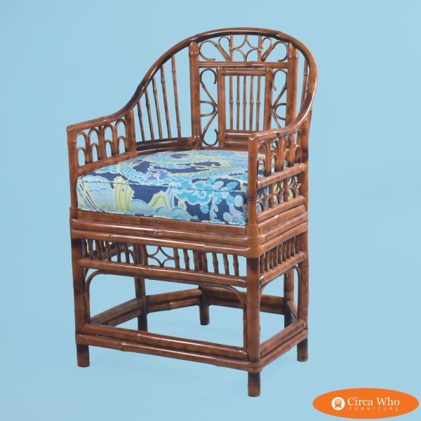 Newly Upholstered Brighton Style Bamboo Chair