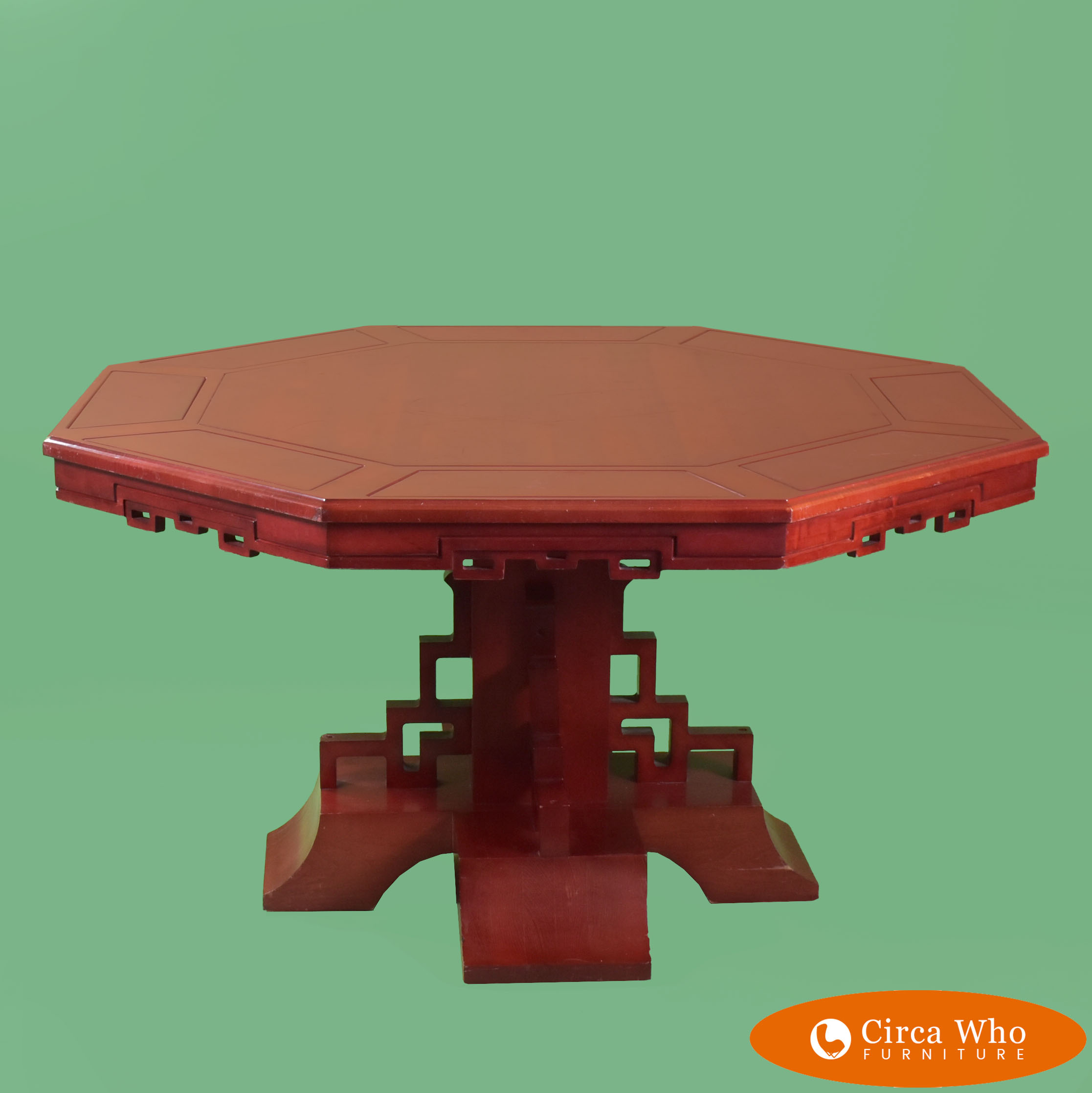 Octagonal Chinoiserie Poker Game Table
