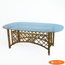 Organic Bamboo and Rattan Vintage Dining Table