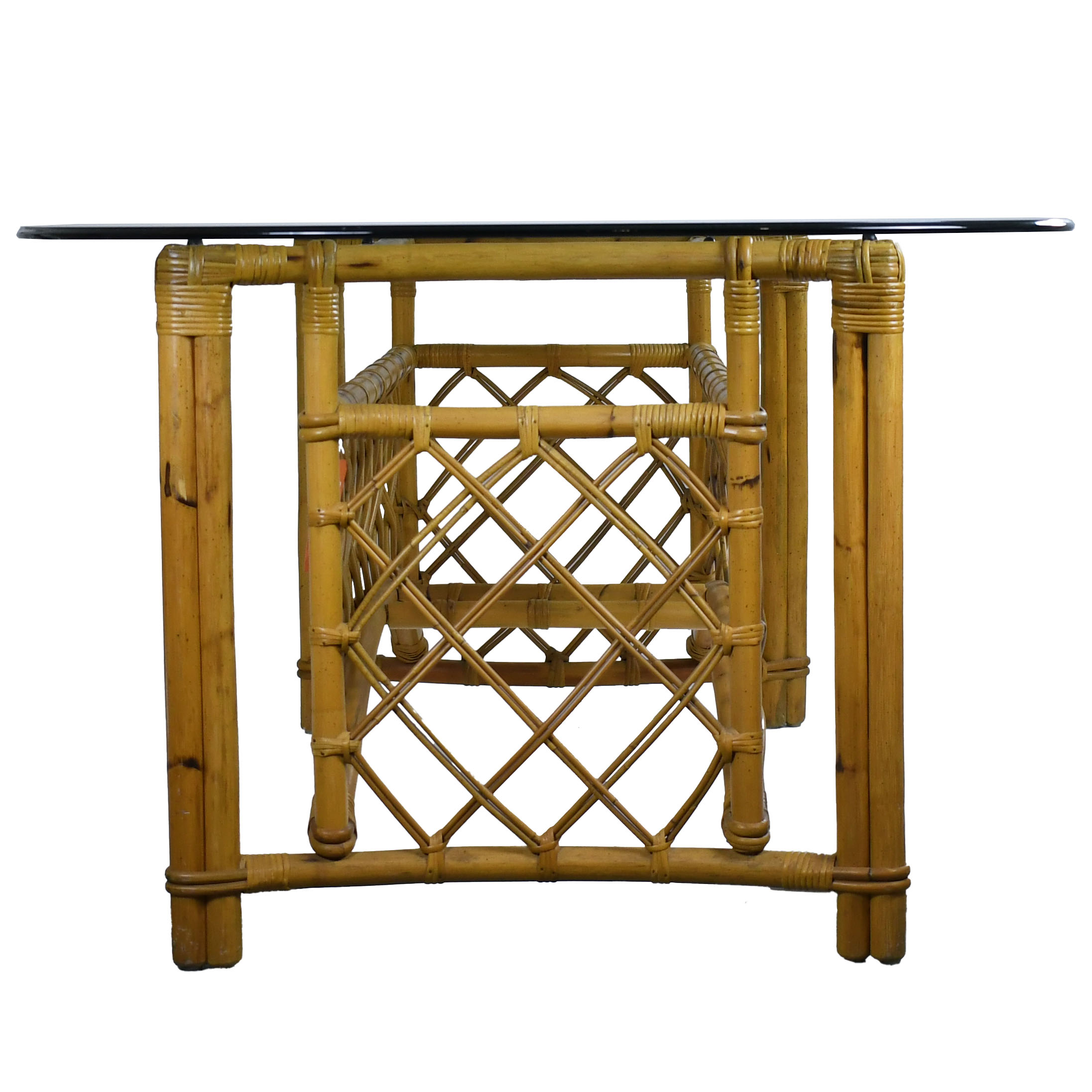 Organic Bamboo and Rattan Vintage Dining Table