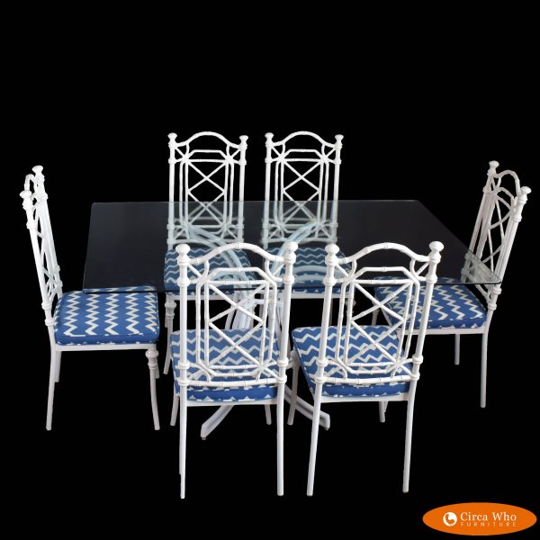 Outdoor Faux Bamboo Fretwork Dining Set