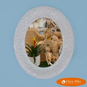 Oval Faux Bamboo Ceramic Mirror