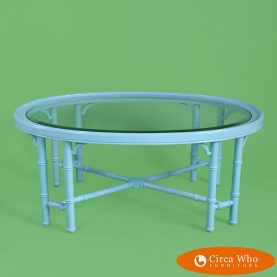 Oval Faux Bamboo Coffe Table