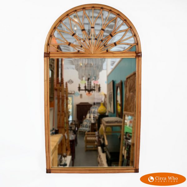 Oversize Dome Top Bamboo Mirror