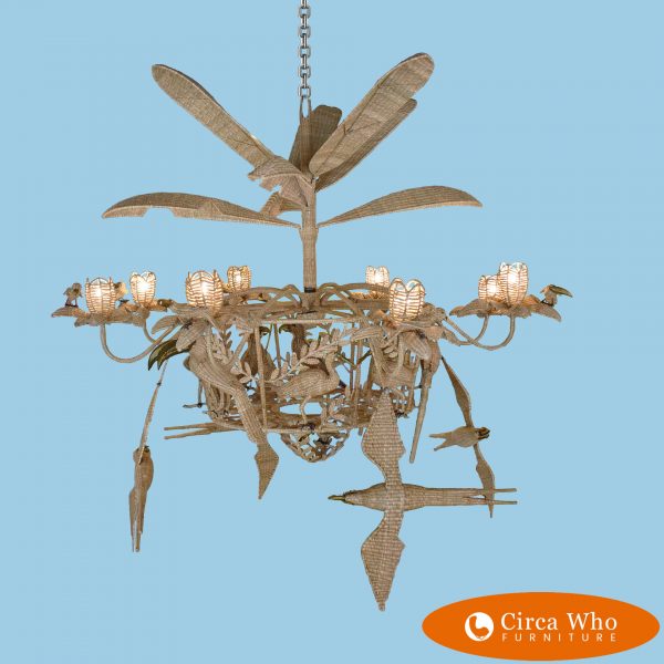 Giant Ten Foot in Diameter Flying Parrots Chandelier