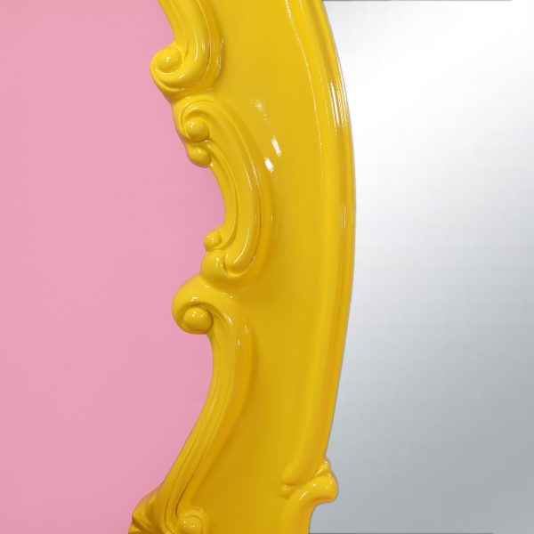 Oversize Mid-Century Yellow Mirror