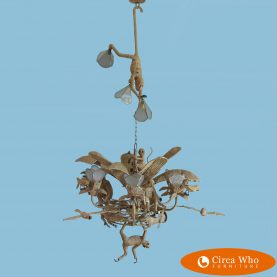 Oversize Toucan Parrot and Large Monkey Chandelier By Mario Lopez Torres