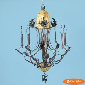 Oversized Maitland Smith Monkeys Chandelier