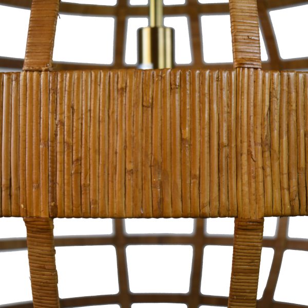 Oversized Wrapped Rattan Sphere Chandelier