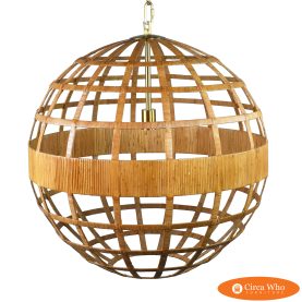 Oversized Wrapped Rattan Sphere Chandelier