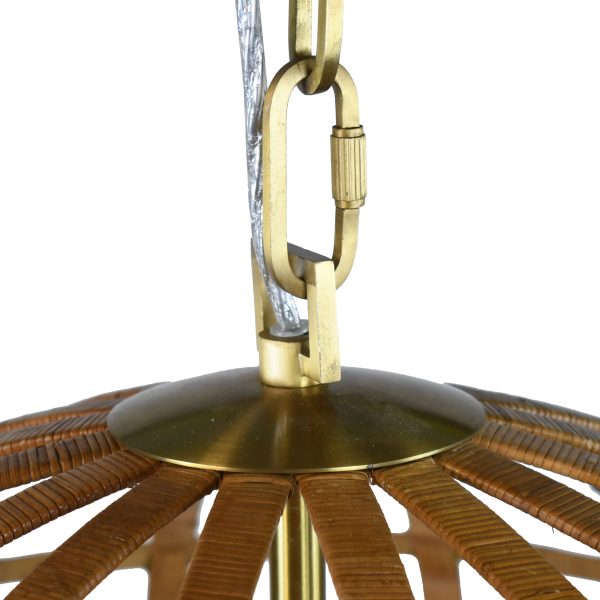 Oversized Wrapped Rattan Sphere Chandelier