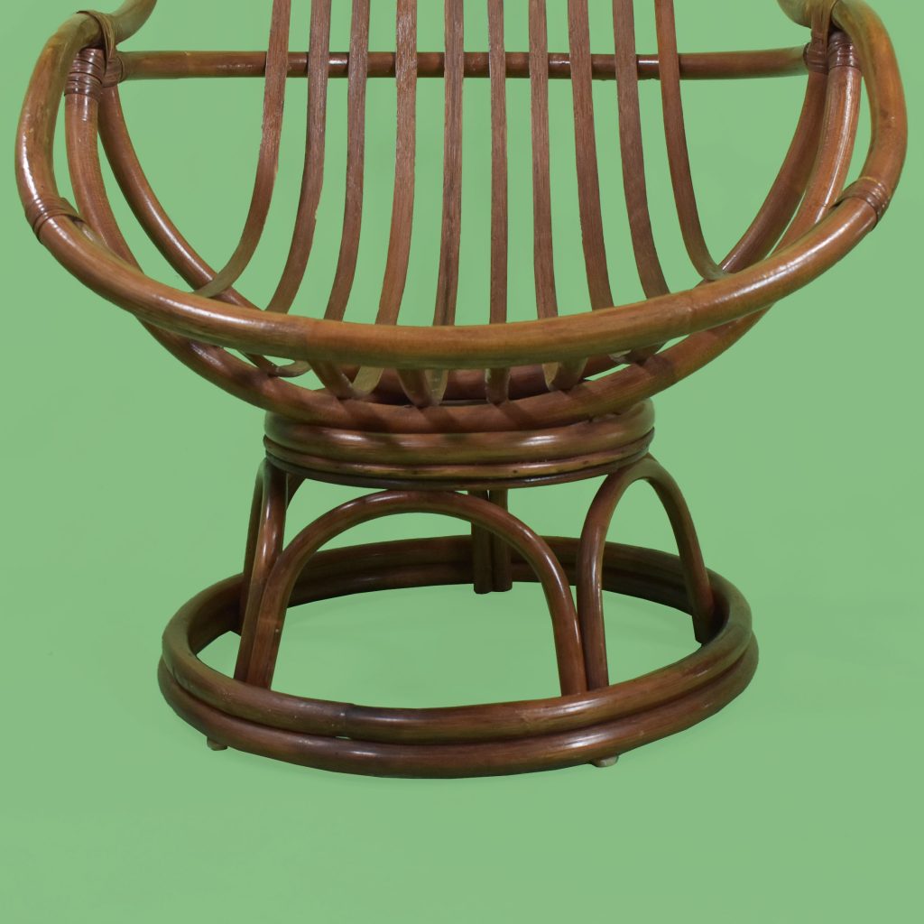 Pair of Rattan Barrel Chairs Circa Who