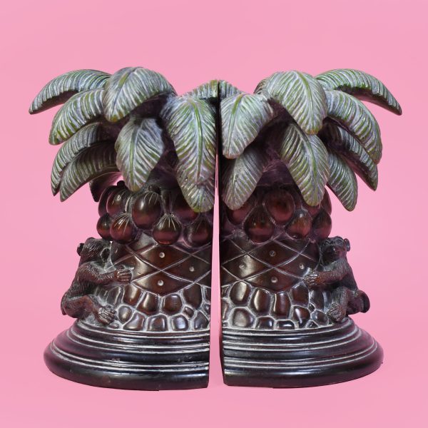 Pair Of Monkey Palm Tree Bookends