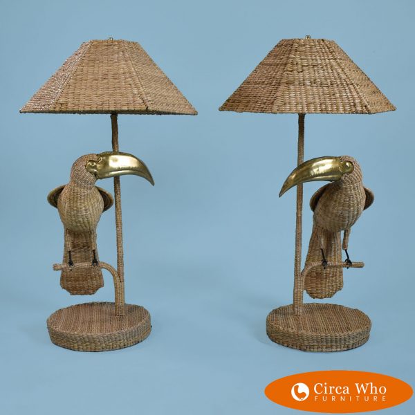 Pair of Toucan Table Lamps