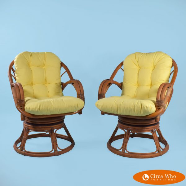 Pair of Albini Style Rattan Chairs