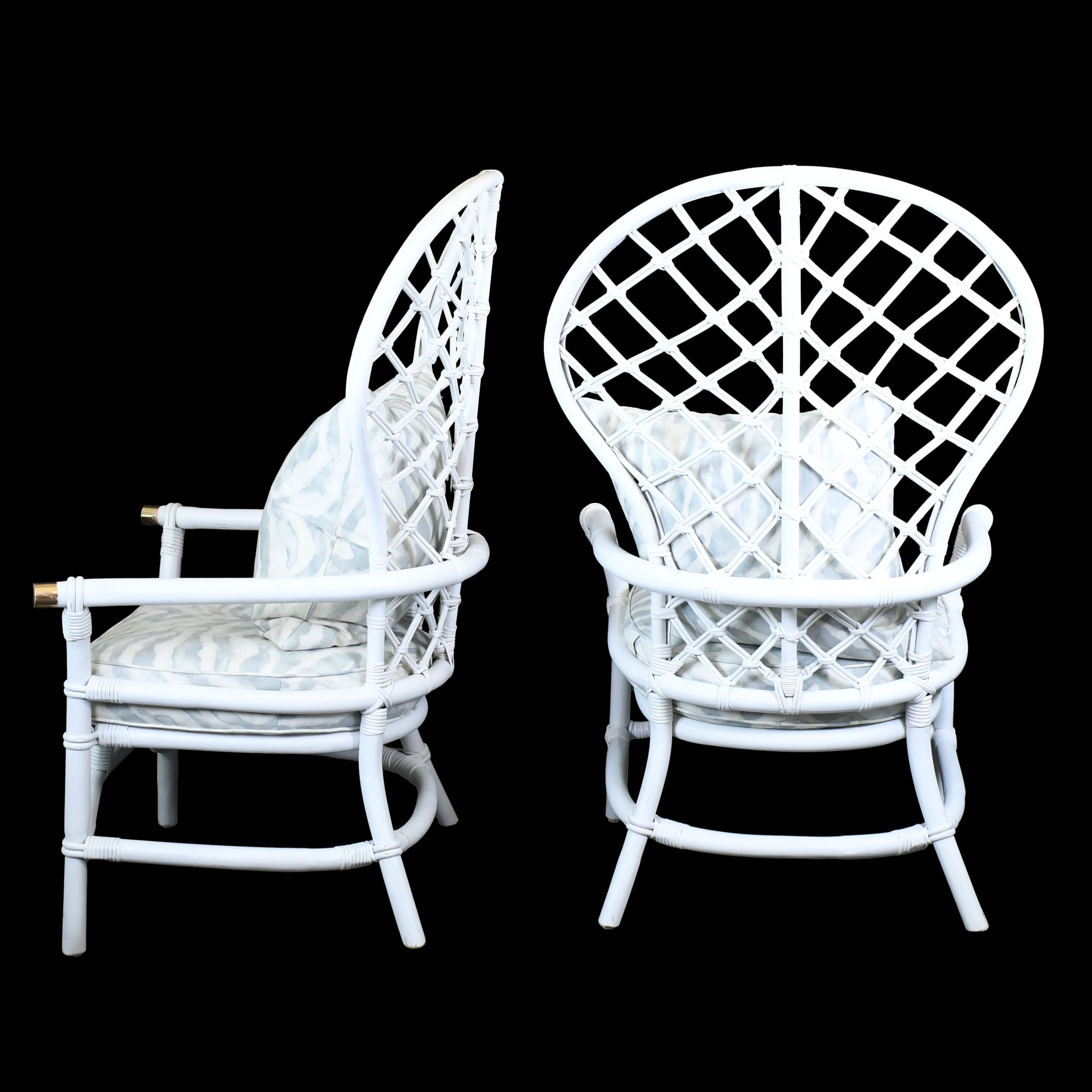 Pair of Ballon Back Rattan Chairs
