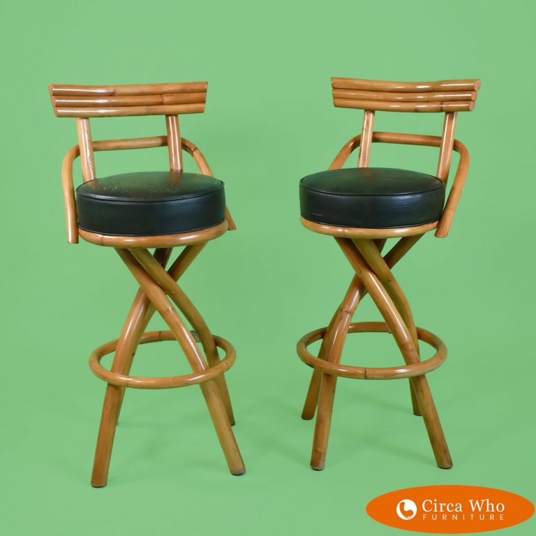 Pair of Bar Stools Paul Frankl Style Circa Who