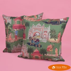 Pair of Bara Bazaar in Viridian Pillows