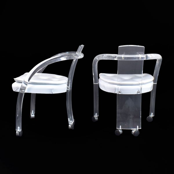 Pair of Barrel Lucite Chairs