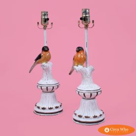 Pair of Black Bird Table Lamps