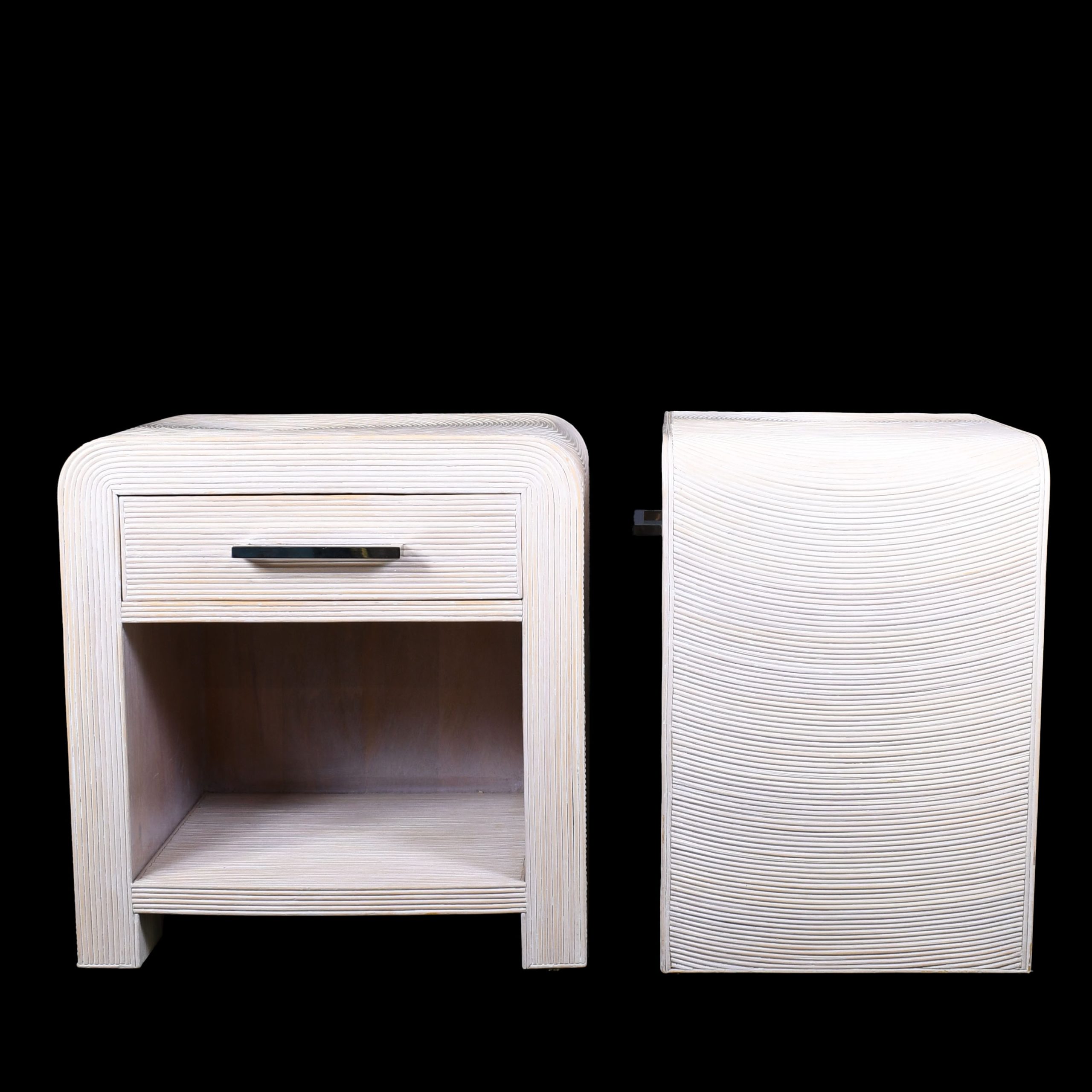 Pair of Blonde Crespi Style Nightstands
