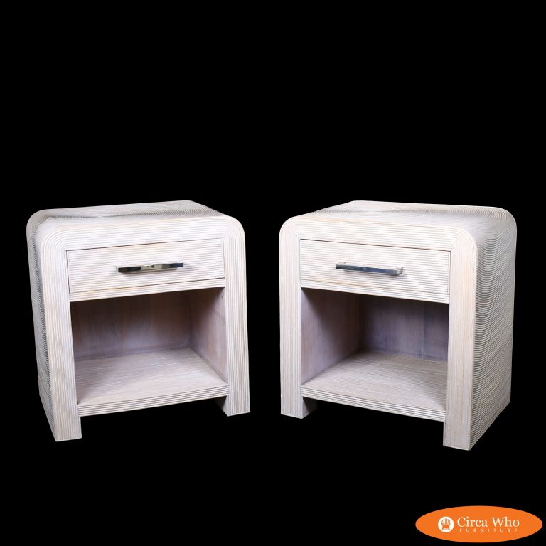 Pair of Blonde Crespi Style Nightstands