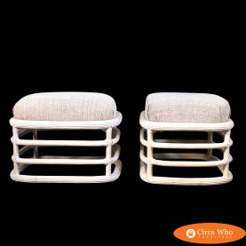 Pair of Blonde Pencil Reed Stools