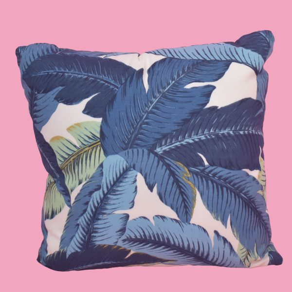 Pair of Blue Banana Leaf Pillows