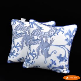 Pair of Blue Dragon Pillows