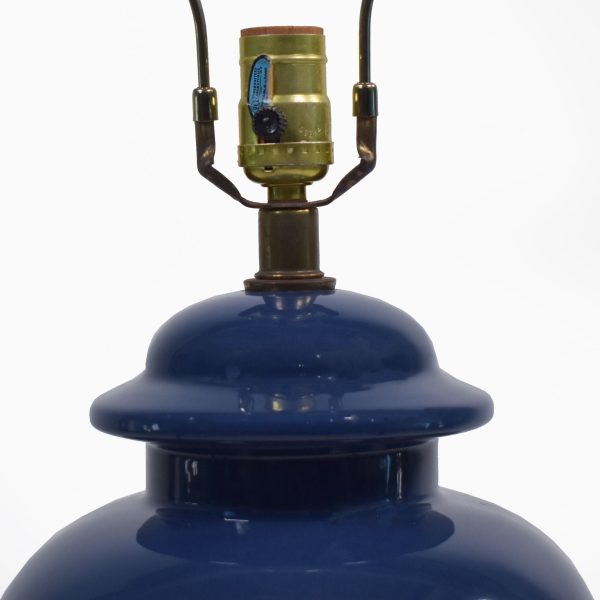 Pair of Blue Ginger Jar With Brass Table Lamps