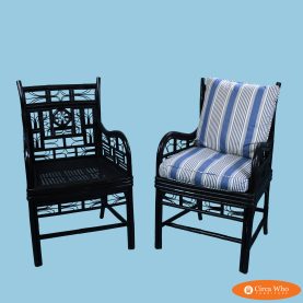 Pair of Brighton Style Black Chairs