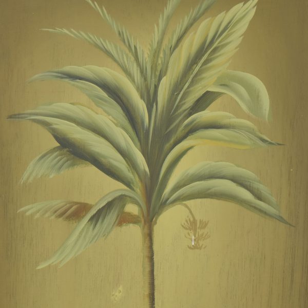 Pair of British Colonial Palm Tree Oil Paintings