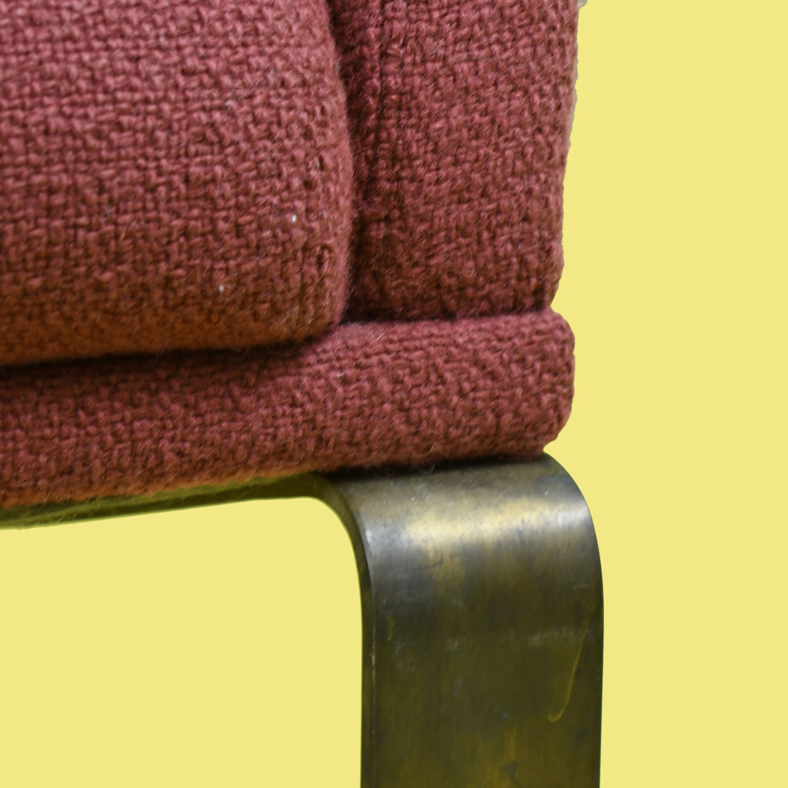 Pair of Bronze Base Cantilever MCM Chairs in the Manner of Milo Baughman