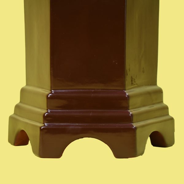 Pair of Brown Ceramic Pagoda Table Lamps