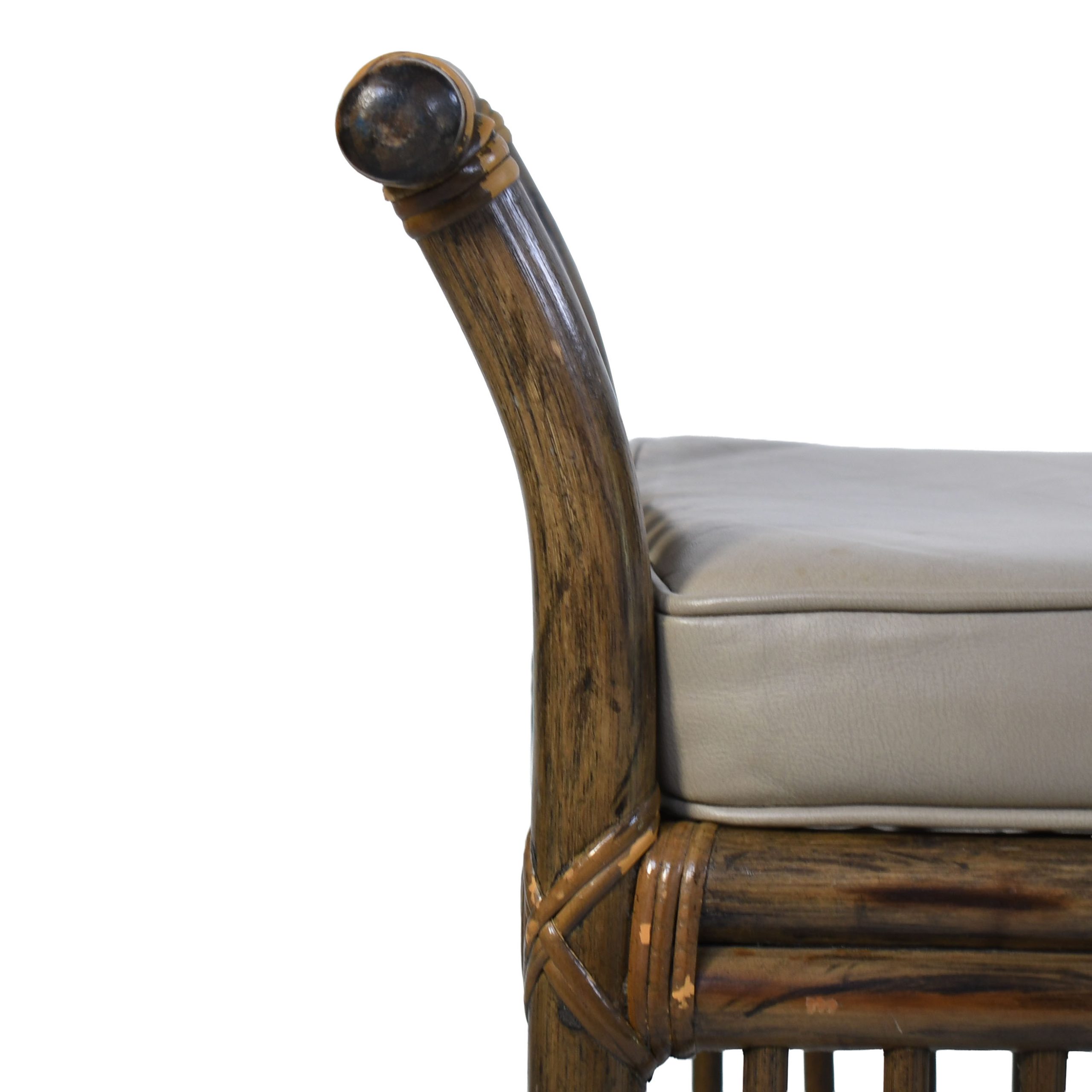 Pair of Brown Jordan Rattan Wing Benches
