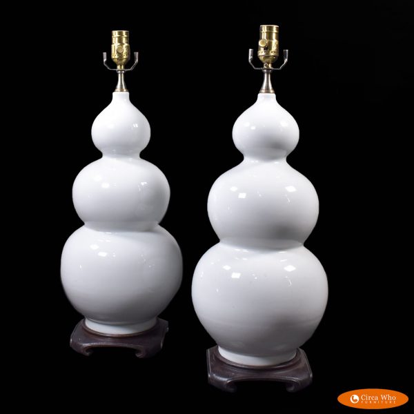 Pair of Bubbles White Table Lamps