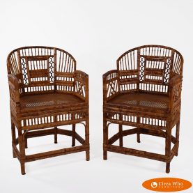 Pair of Burnt Bamboo Brighton Style Chairs